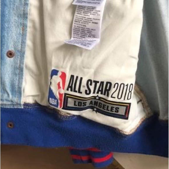 New 2018 NBA All Stars LA Levi’s / Just Don denim jacket, men’s size small - Picture 4 of 5